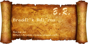 Bredák Rózsa névjegykártya